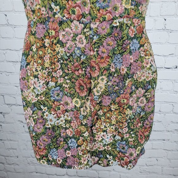 Urban Outfitters Multicolor Woven Floral Strappy Stretch Mini Dress Medium M - Picture 9 of 11